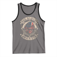 Funny One Badass Bonus Dad Tank Top Awesome Step Dad Fathers Day American Flag Skull