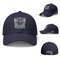 Funny One Badass Bonus Stepdad Baseball Cap Bonus Dad Fathers Day American Flag Skull