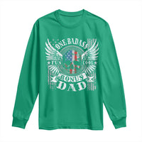 Funny One Badass Bonus Stepdad Long Sleeve Shirt Bonus Dad Fathers Day American Flag Skull