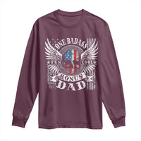 Funny One Badass Bonus Stepdad Long Sleeve Shirt Bonus Dad Fathers Day American Flag Skull
