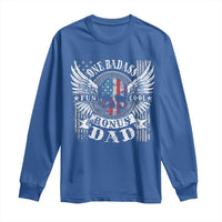 Funny One Badass Bonus Stepdad Long Sleeve Shirt Bonus Dad Fathers Day American Flag Skull