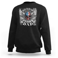 Funny One Badass Bonus Stepdad Sweatshirt Bonus Dad Fathers Day American Flag Skull