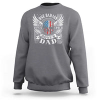 Funny One Badass Bonus Stepdad Sweatshirt Bonus Dad Fathers Day American Flag Skull