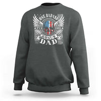 Funny One Badass Bonus Stepdad Sweatshirt Bonus Dad Fathers Day American Flag Skull
