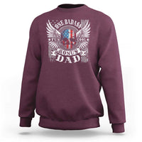 Funny One Badass Bonus Stepdad Sweatshirt Bonus Dad Fathers Day American Flag Skull