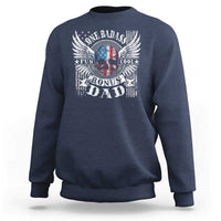 Funny One Badass Bonus Stepdad Sweatshirt Bonus Dad Fathers Day American Flag Skull