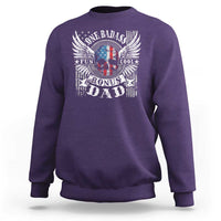 Funny One Badass Bonus Stepdad Sweatshirt Bonus Dad Fathers Day American Flag Skull