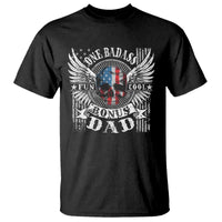 Funny One Badass Bonus Stepdad T Shirt Bonus Dad Fathers Day American Flag Skull