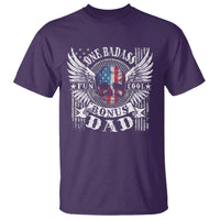 Funny One Badass Bonus Stepdad T Shirt Bonus Dad Fathers Day American Flag Skull