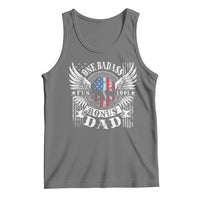Funny One Badass Bonus Stepdad Tank Top Bonus Dad Fathers Day American Flag Skull