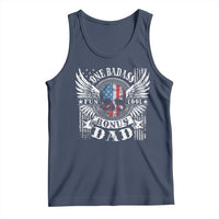 Funny One Badass Bonus Stepdad Tank Top Bonus Dad Fathers Day American Flag Skull