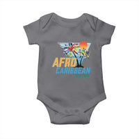 Funny Afro Caribbean Heritage Baby Onesie Caribbean Island Pride Flags Palm Tree - Wonder Print Shop