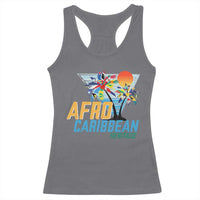 Funny Afro Caribbean Heritage Racerback Tank Top Caribbean Island Pride Flags Palm Tree - Wonder Print Shop