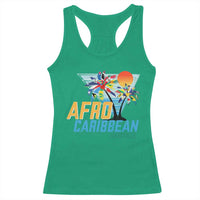 Funny Afro Caribbean Heritage Racerback Tank Top Caribbean Island Pride Flags Palm Tree - Wonder Print Shop