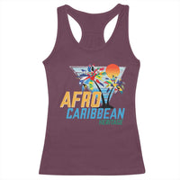 Funny Afro Caribbean Heritage Racerback Tank Top Caribbean Island Pride Flags Palm Tree - Wonder Print Shop