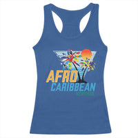 Funny Afro Caribbean Heritage Racerback Tank Top Caribbean Island Pride Flags Palm Tree - Wonder Print Shop
