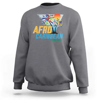 Funny Afro Caribbean Heritage Sweatshirt Caribbean Island Pride Flags Palm Tree - Wonder Print Shop