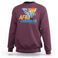 Funny Afro Caribbean Heritage Sweatshirt Caribbean Island Pride Flags Palm Tree - Wonder Print Shop