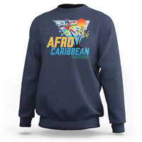 Funny Afro Caribbean Heritage Sweatshirt Caribbean Island Pride Flags Palm Tree - Wonder Print Shop