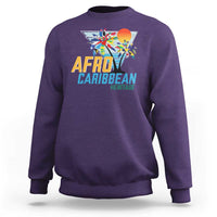 Funny Afro Caribbean Heritage Sweatshirt Caribbean Island Pride Flags Palm Tree - Wonder Print Shop