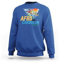 Funny Afro Caribbean Heritage Sweatshirt Caribbean Island Pride Flags Palm Tree - Wonder Print Shop