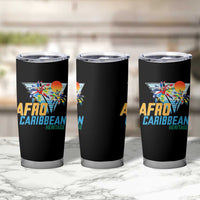 Funny Afro Caribbean Heritage Tumbler Cup Caribbean Island Pride Flags Palm Tree - Wonder Print Shop