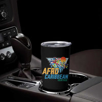 Funny Afro Caribbean Heritage Tumbler Cup Caribbean Island Pride Flags Palm Tree - Wonder Print Shop