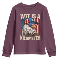 WTF Is A Kilometer Youth Sweatshirt Bald Eagle 4th of July Funny USA Patriotic