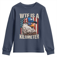 WTF Is A Kilometer Youth Sweatshirt Bald Eagle 4th of July Funny USA Patriotic