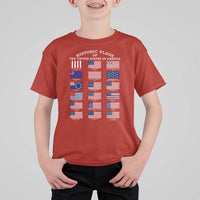 Historic Flags of The United States of America T Shirt For Kid US History 4th of July