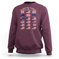Historic Flags of The United States of America Sweatshirt US History 4th of July