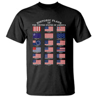 Historic Flags of The United States of America T Shirt US History 4th of July