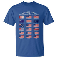 Historic Flags of The United States of America T Shirt US History 4th of July