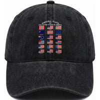 Historic Flags of The United States of America Washed Cotton Baseball Cap US History 4th of July