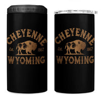 Cheyenne Wyoming Est 1867 WY Bison Cowboy State Pride 4 in 1 Can Cooler Tumbler