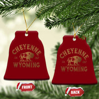 Cheyenne Wyoming Est 1867 WY Bison Cowboy State Pride Ceramic Ornament