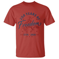250 Years Of Freedom Cowboy T Shirt Western 250th Anniversary USA 1776 2026