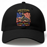 250 Years George Washington Riding Shark Baseball Cap Funny July 4th American Flag 1776 2026