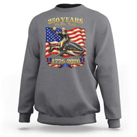 250 Years George Washington Riding Shark Sweatshirt Funny July 4th American Flag 1776 2026