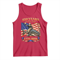 250 Years George Washington Riding Shark Tank Top Funny July 4th American Flag 1776 2026