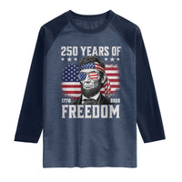 Abraham Lincoln 250 Years Of Freedom Raglan Shirt 1776 2026 4th of July