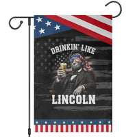 Drinkin Like Lincoln Patriotic Garden Flag Abraham Lincoln 4th of July Beer Lover