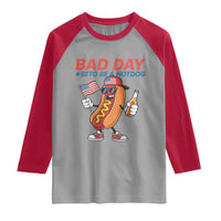 Bad Day To Be A Hot Dog Raglan Shirt Funny BBQ Grilling 4th of July