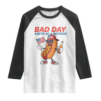 Bad Day To Be A Hot Dog Raglan Shirt Funny BBQ Grilling 4th of July