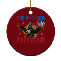 I Put The Tism In Patriotism Ceramic Ornament Raccoon Bald Eagle 4th of July USA
