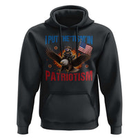 I Put The Tism In Patriotism Hoodie Raccoon Bald Eagle 4th of July USA