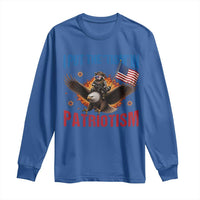 I Put The Tism In Patriotism Long Sleeve Shirt Raccoon Bald Eagle 4th of July USA