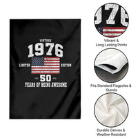50th Birthday Garden Flag Vintage 1976 Limited Edition 50 Years Of Being Awesome USA Flag