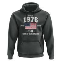 50th Birthday Hoodie Vintage 1976 Limited Edition 50 Years Of Being Awesome USA Flag