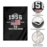 70th Birthday Garden Flag Vintage 1956 Limited Edition 70 Years Of Being Awesome USA Flag